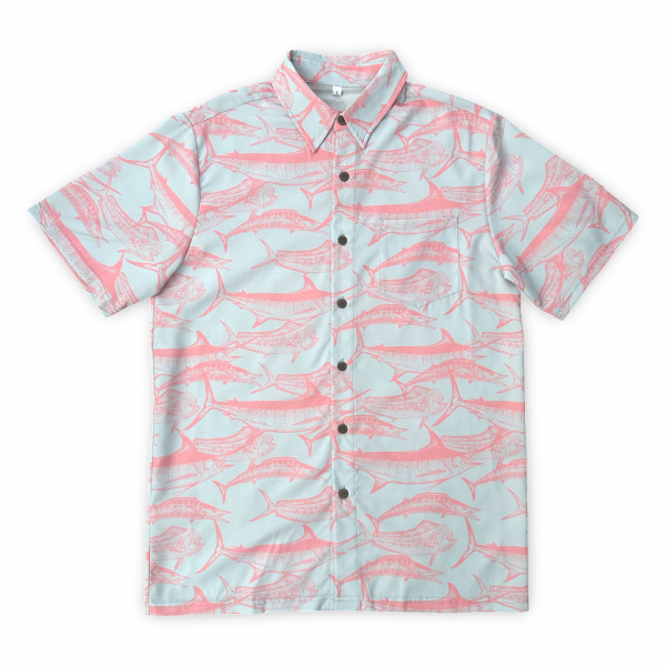 Tommy - Gamefishing Button-Up with Marlin, Dolphin Fish & Wahoo.