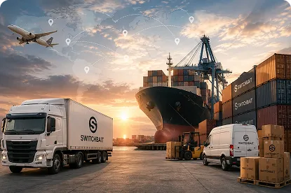 Global logistics cargo ship and delivery truck