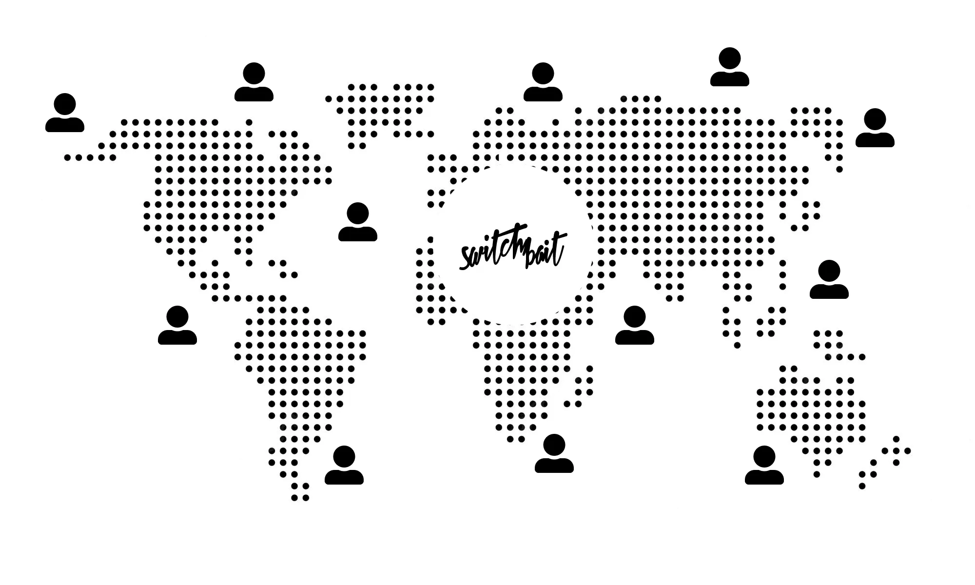 World Map with Switchbait delivery network markers