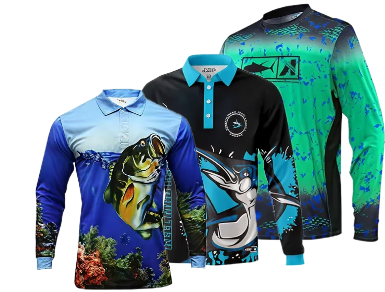 Switchbait Custom Sublimated Fishing Shirts Display