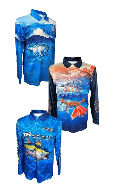 Sublimated custom performance fishing shirts composition preview